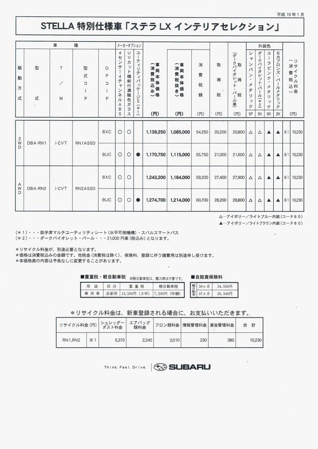 2007N1s Xe LX Interior Selection J^O(6)